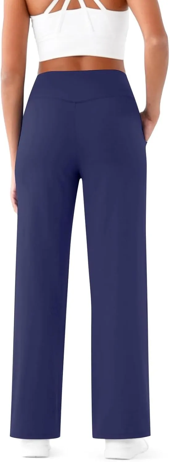 Womens Summer Yoga Pants Elastic High Waist Loose Fit Lightweight Quick Dry Casual Jogging Fitness Running Trouser