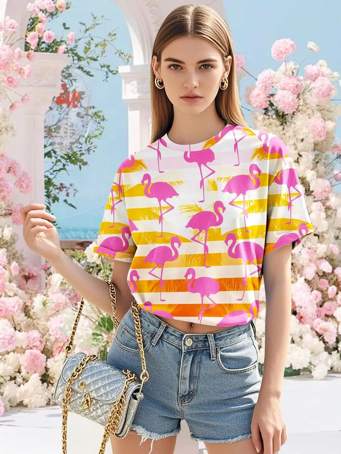 Womens Tie Dye Shirt Short Sleeve Crewneck Casual Loose Cute Tops Color-Block Pullover Sweatshirt