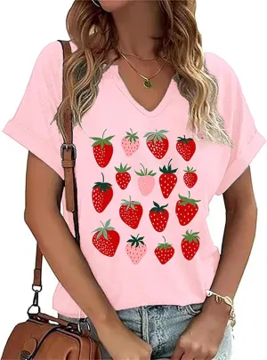 Womens Vintage Flowers V Neck Shirt Casual Floral Print Tee Shirts Cute Wildflowers Graphic Cottagecore Tops