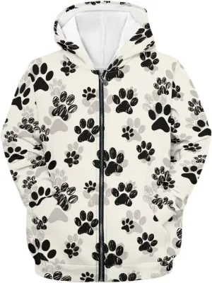 Yewattles Unisex Boys Girls Zip Up Hoodies Sweatshirts Long Sleeve Printed Top with Pockets Thin Coat for Age 6-16 Kids