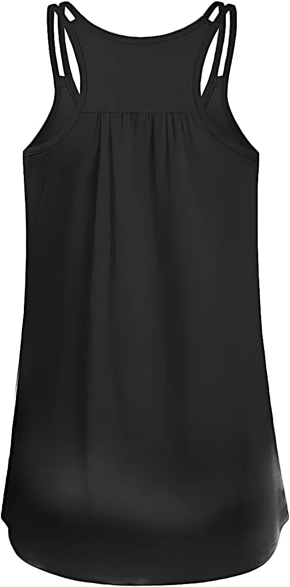 YOFIBARNT Yoga Tops for Women Loose fit Sleeveless Racerback Tank Tops Lightweight Double Spaghetti Strap Workout Camisole