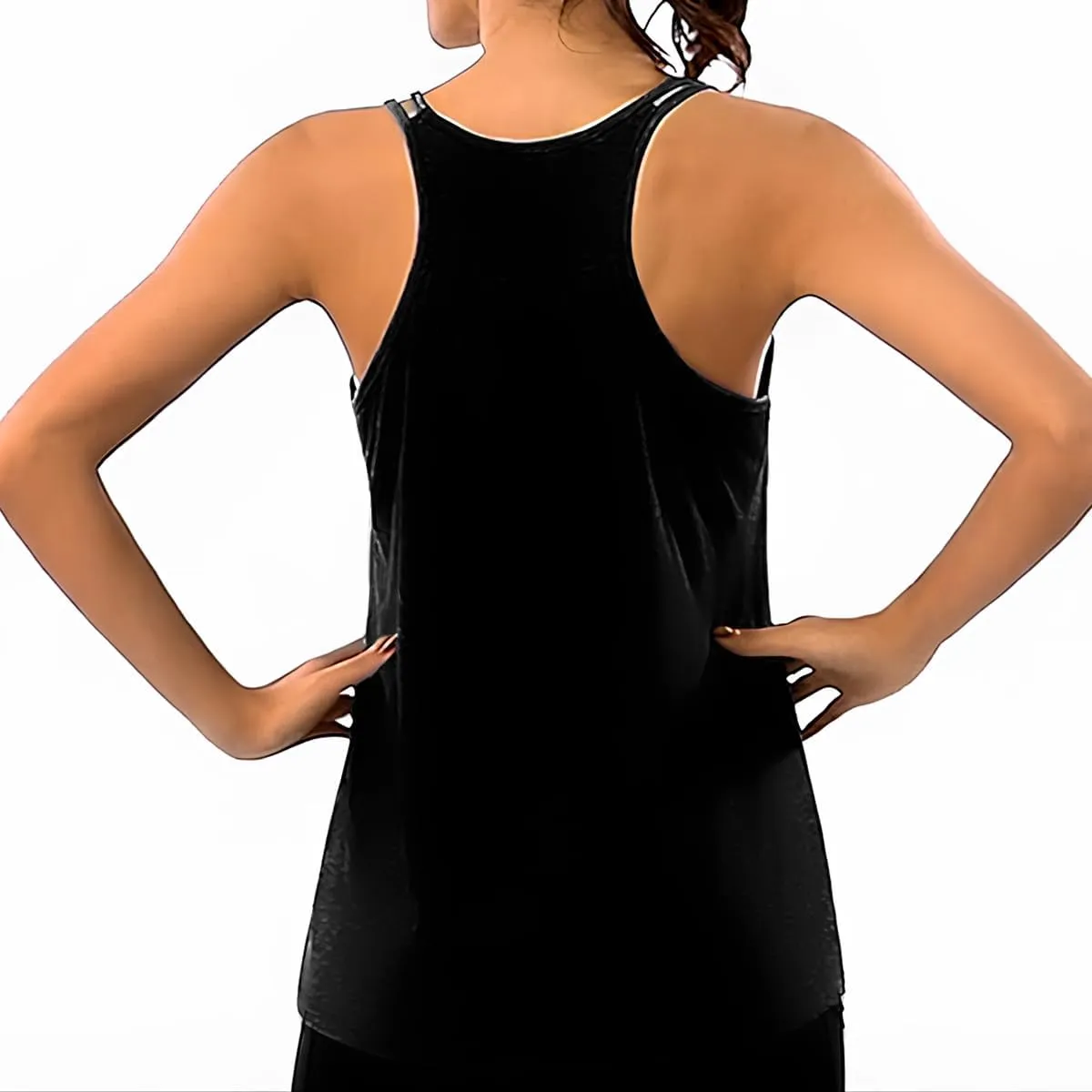 YOFIBARNT Yoga Tops for Women Loose fit Sleeveless Racerback Tank Tops Lightweight Double Spaghetti Strap Workout Camisole