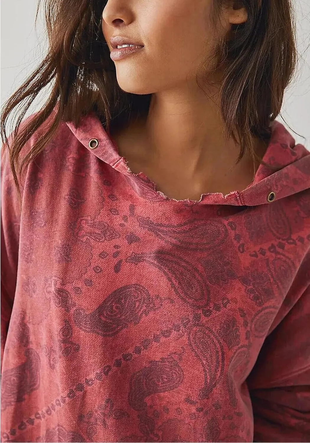 Yuemengxuan Women Y2k Graphic Hoodies Preppy Oversized Sweatshirt Long Sleeve Drawstring Pullover Tops Floral Fall Hoodie