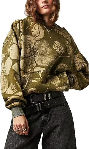 Yuemengxuan Women Y2k Graphic Hoodies Preppy Oversized Sweatshirt Long Sleeve Drawstring Pullover Tops Floral Fall Hoodie