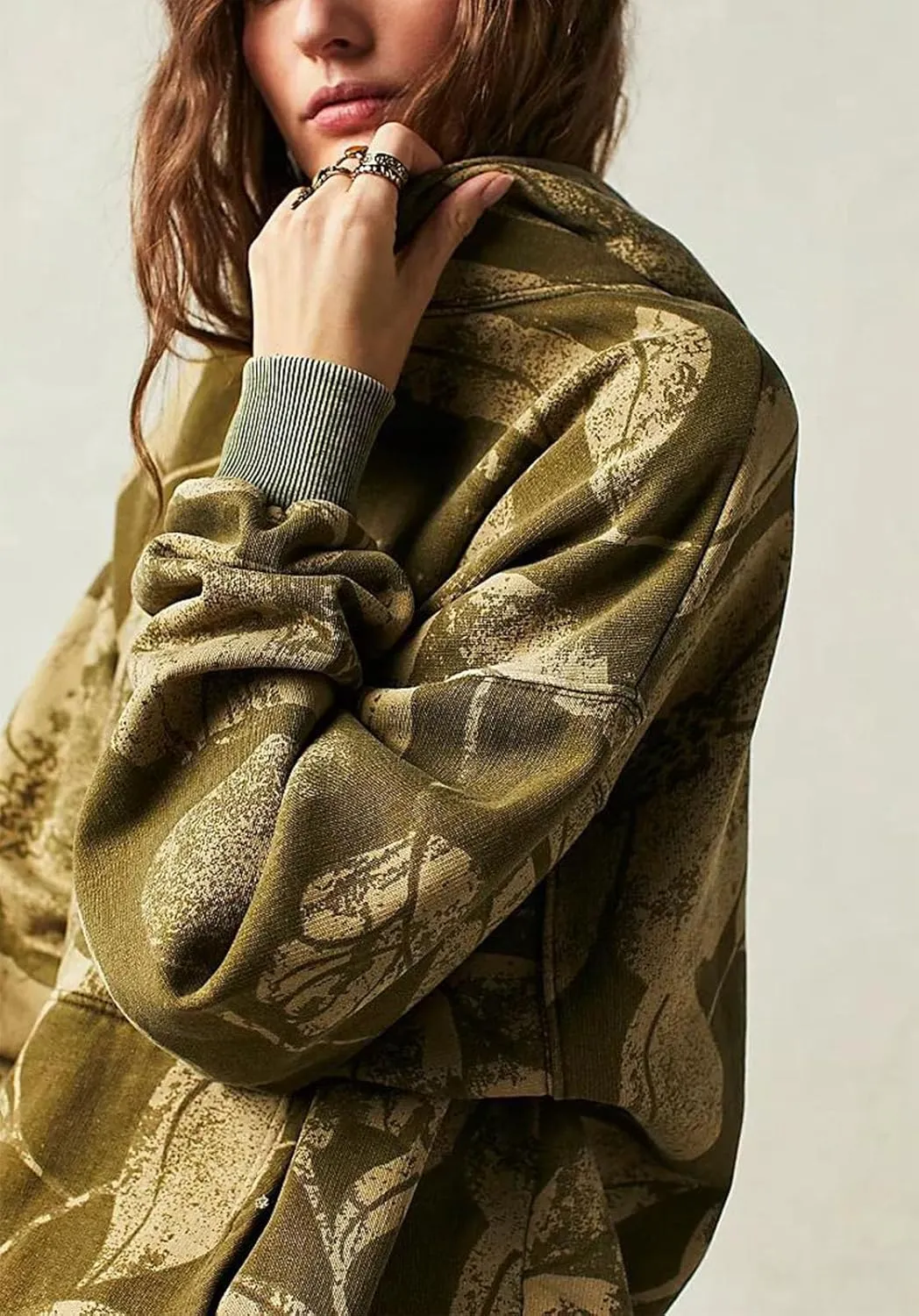 Yuemengxuan Women Y2k Graphic Hoodies Preppy Oversized Sweatshirt Long Sleeve Drawstring Pullover Tops Floral Fall Hoodie