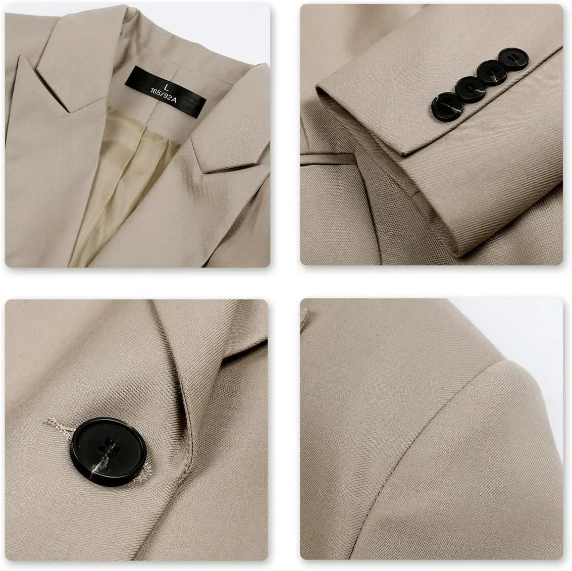 YUNCLOS Women's 2 Piece Office Work Suit Set One Button Blazer and Pants