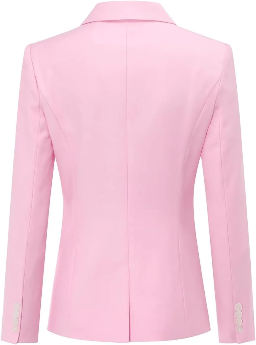 YUNCLOS Women's 2 Piece Office Work Suit Set One Button Blazer and Pants