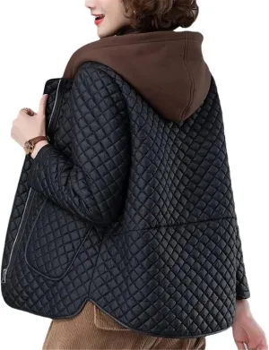 Zadaos Autumn Winter Jacket Female Short Hooded Quilted Cotton Coat Thickened Light Cotton-Padded Clothes Outerwear