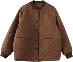 Zadaos Women's Thick Autumn Winter Loose Big Pocket Cotton Coat Female Quilted Cotton-Padded Jacket