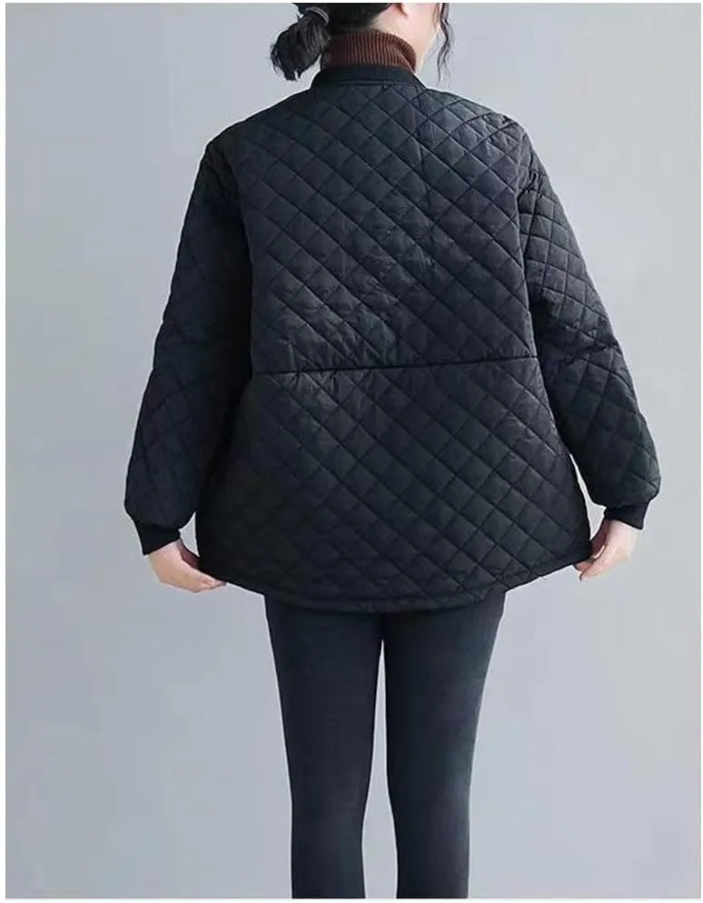 Zadaos Women's Thick Autumn Winter Loose Big Pocket Cotton Coat Female Quilted Cotton-Padded Jacket