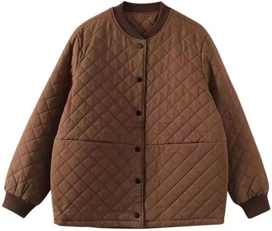 Zadaos Women's Thick Autumn Winter Loose Big Pocket Cotton Coat Female Quilted Cotton-Padded Jacket