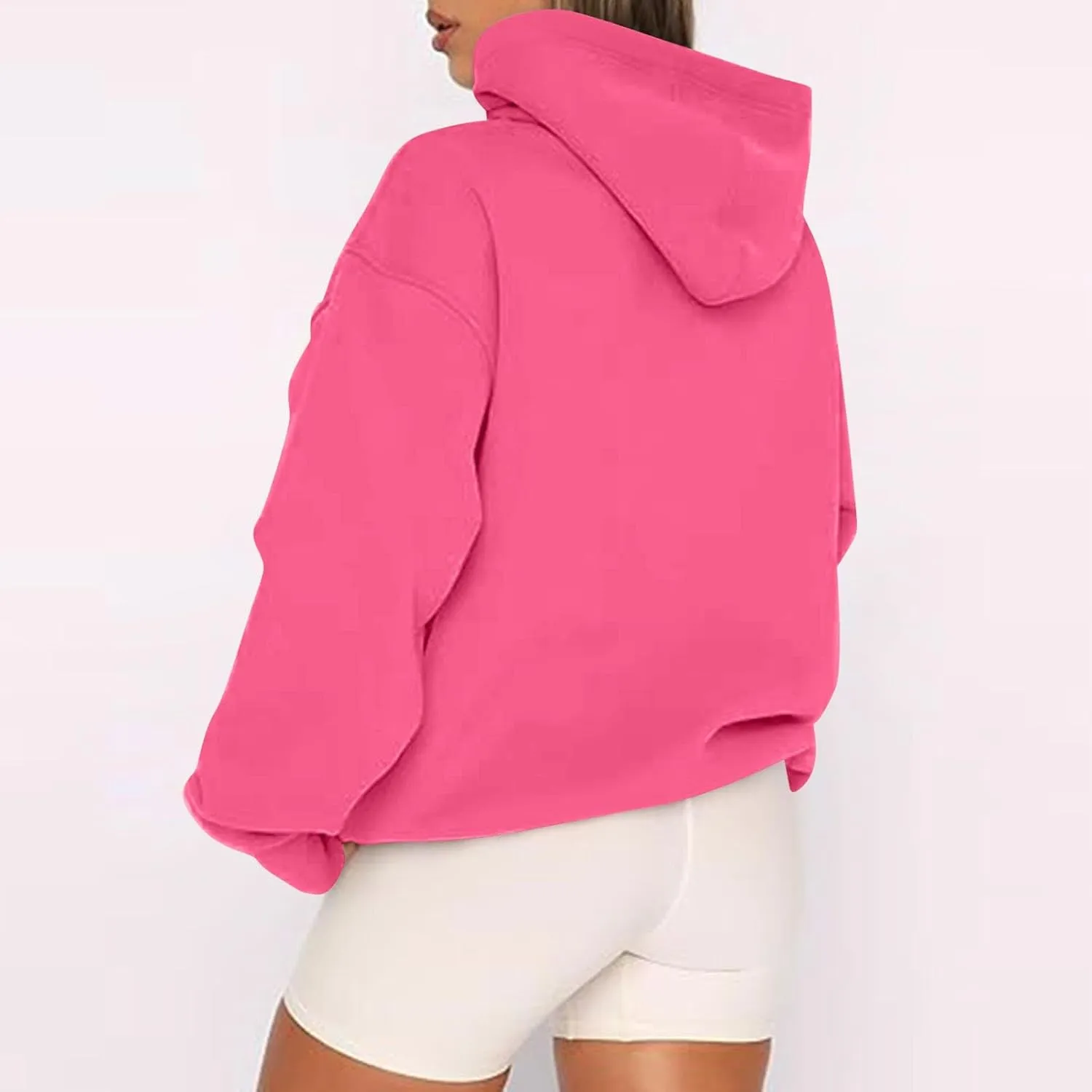 Zip Up Hoodie Women Fleece Lined Long Sleeve Oversized Sweatshirt Cute Hoodies Y2K Trendy Fall Jackets with Pockets