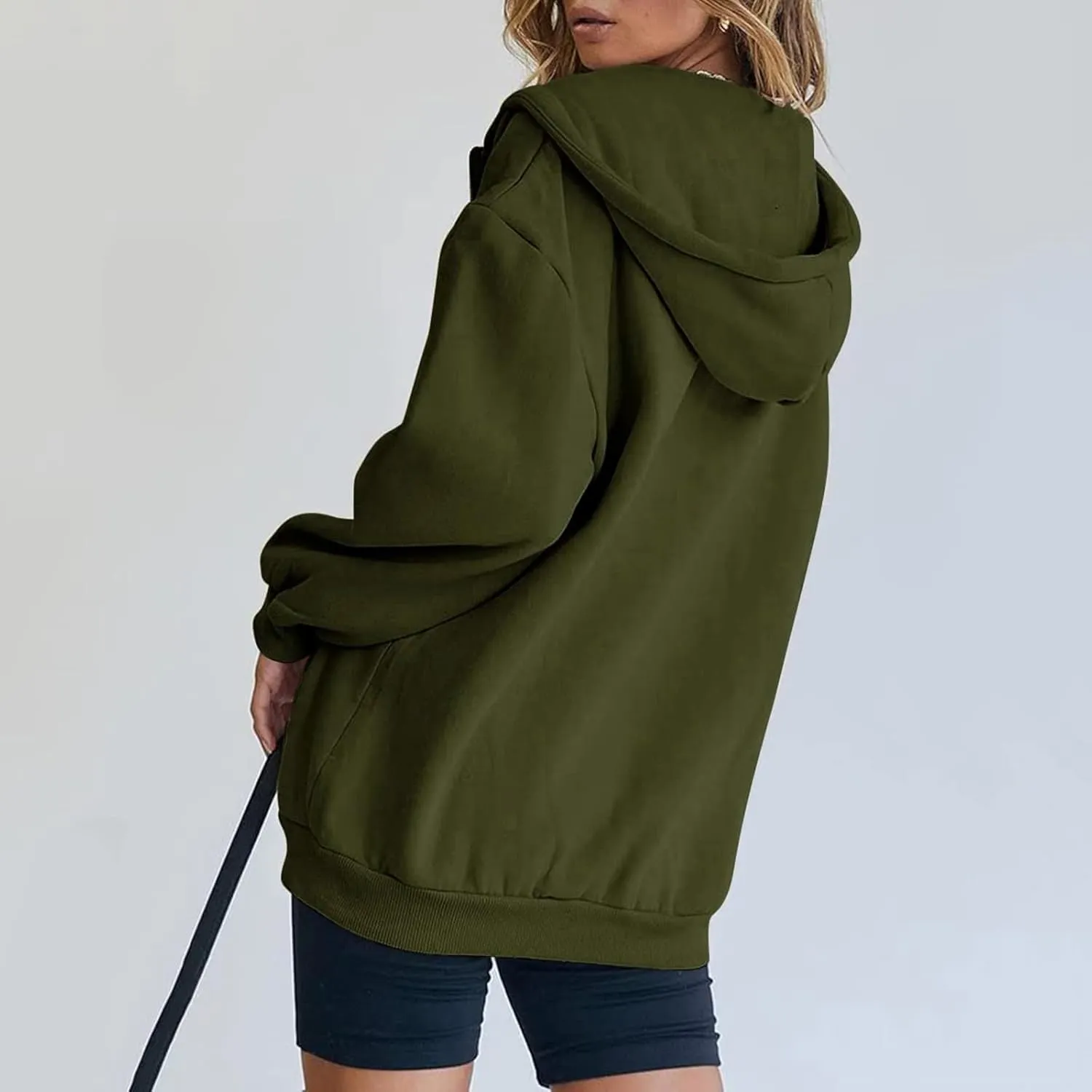 Zip Up Hoodies for Women Oversized Long Sleeve Sweatshirts Casual Y2K Fashion Jackets with Pockets 2024 Fall